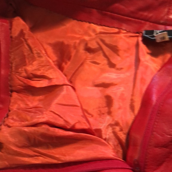 Arin Couture Ltd. Red leather vintage pants sz18/ lined/not hemmed/high waisted - Picture 4 of 15